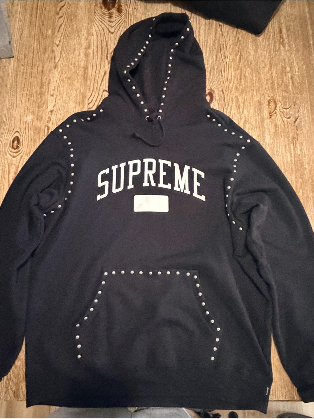 Supreme Black Studded Pullover Hoodie